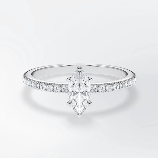 Verlobungsring Platin 950 mit Diamanten I AMORE MARQUISE PAVE