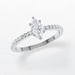 Verlobungsring Weißgold 585 mit Diamanten I AMORE MARQUISE PAVE
