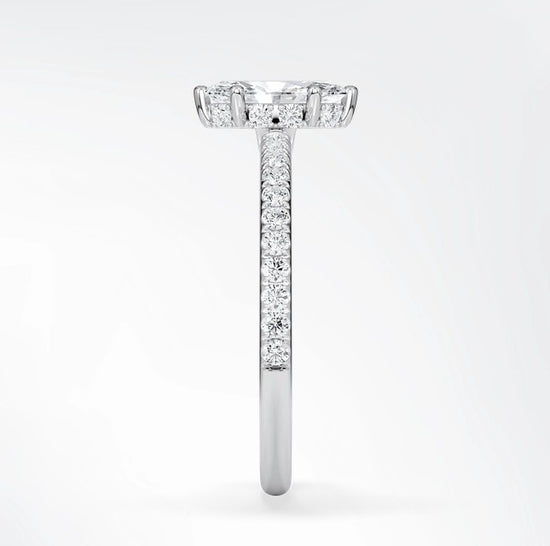 Verlobungsring Platin 950 mit Diamanten I AMORE MARQUISE PAVE