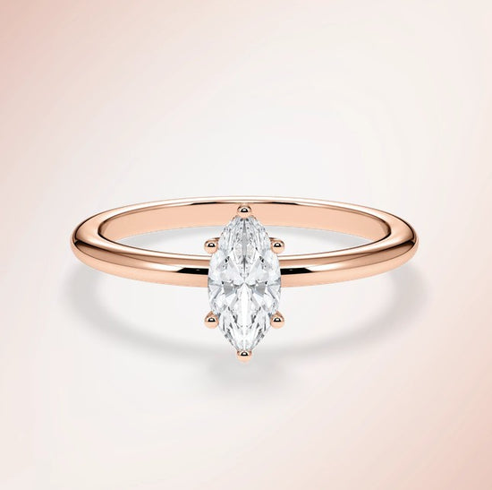 Verlobungsring Rosegold 585 mit Diamanten I AMORE MARQUISE
