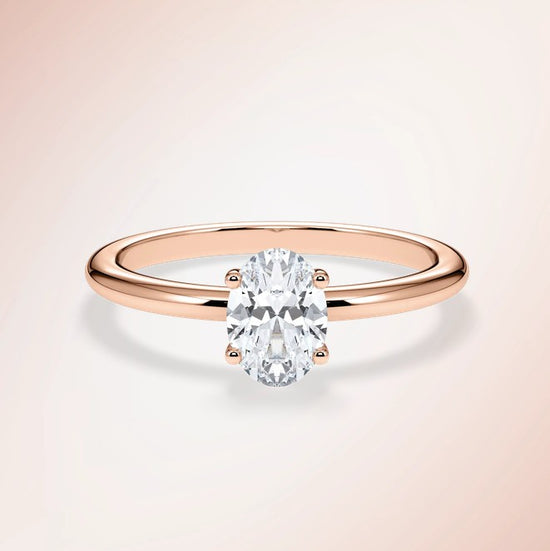 Verlobungsring Rosegold 585 mit Diamant I AMORE OVAL