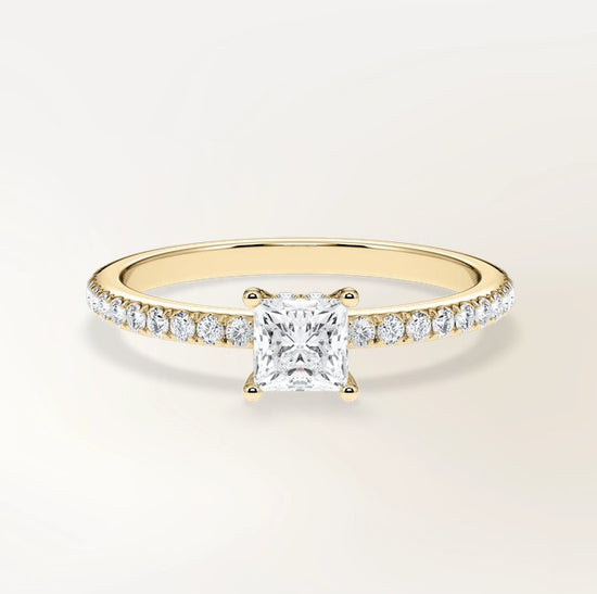 Verlobungsring Gelbgold 585 mit Diamant I AMORE PRINCESS PAVE