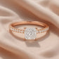 Verlobungsring Rosegold 585 mit Diamant I AMORE PRINCESS PAVE