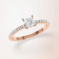 Verlobungsring Rosegold 585 mit Diamant I AMORE PRINCESS PAVE
