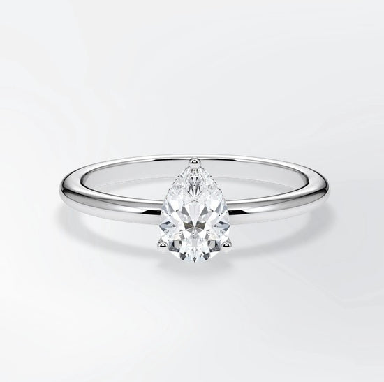 Verlobungsring Weißgold 585 mit Diamant I AMORE TROPFEN