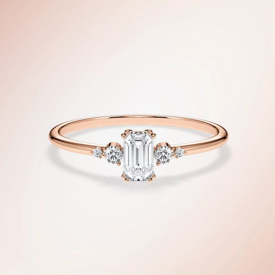Verlobungsring Rosegold 585 mit Diamanten I BELLA EMERALD