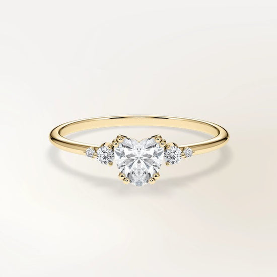 Verlobungsring Gelbgold 585 mit Diamanten I BELLA HERZ