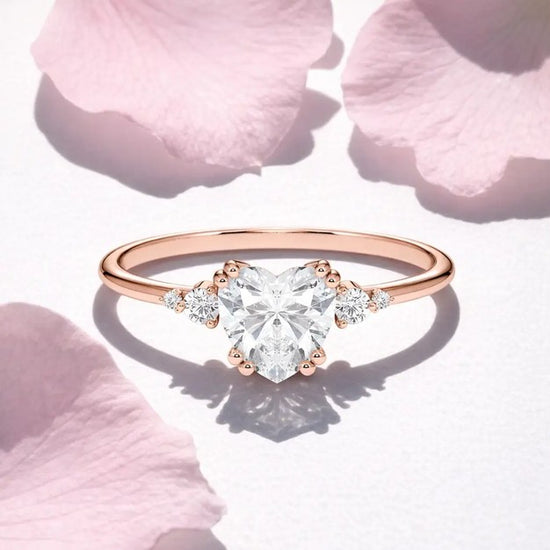Verlobungsring Rosegold 585 mit Diamanten I BELLA HERZ