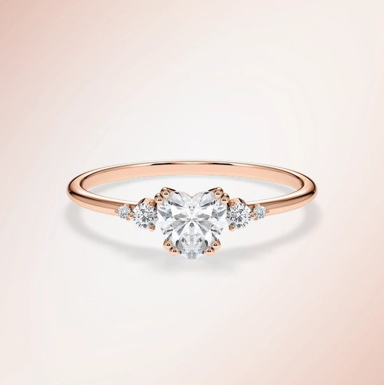 Verlobungsring Roségold 585 mit Diamanten I BELLA HERZ