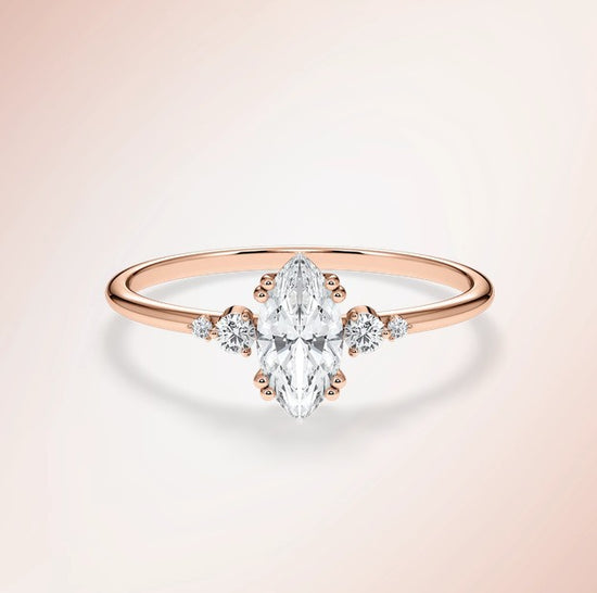 Verlobungsring Rosegold 585 mit Diamanten I BELLA MARQUISE