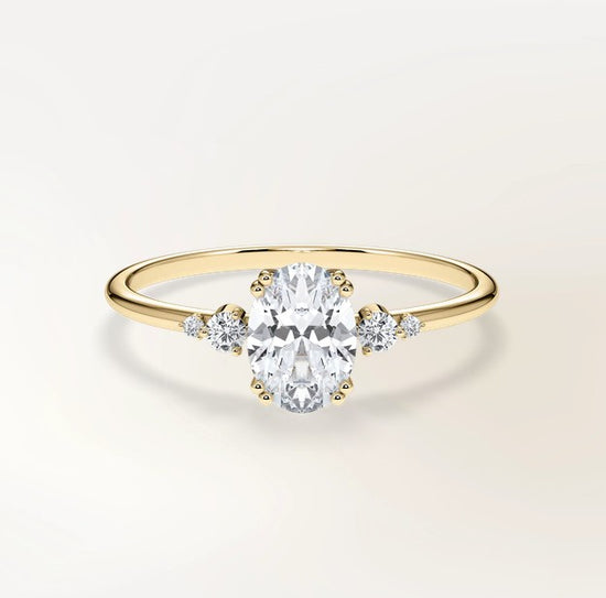 Verlobungsring Gelbgold 585 mit Diamanten I BELLA OVAL