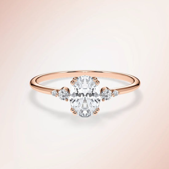Verlobungsring Roségold 585 mit Diamanten I BELLA OVAL