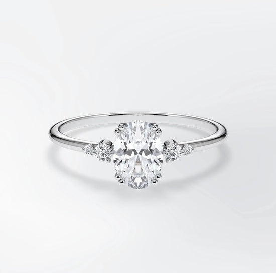 Verlobungsring Platin 950 mit Diamanten I BELLA OVAL