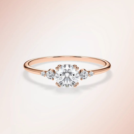 Verlobungsring Roségold 585 mit Diamanten I BELLA