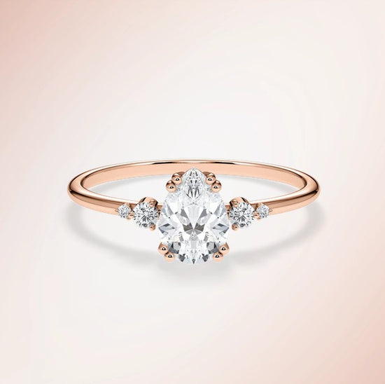 Verlobungsring Rosegold 585 mit Diamanten I BELLA TROPFEN