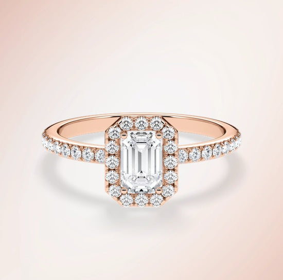 Verlobungsring Rosegold 585 mit Diamanten I DOLCE EMERALD PAVE