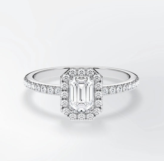 Verlobungsring Platin 950 mit Diamanten I DOLCE EMERALD PAVE