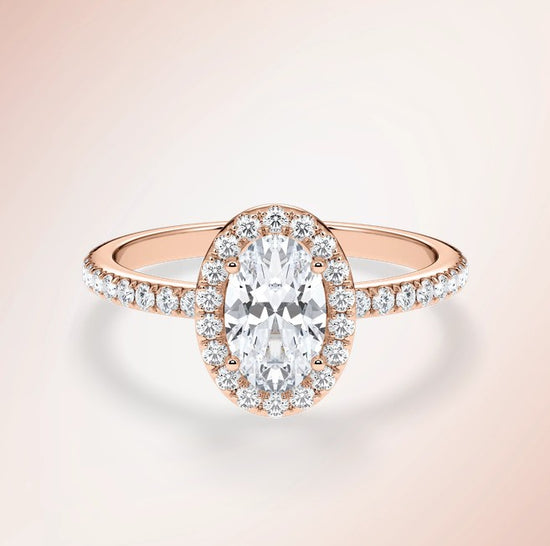 Verlobungsring Rosegold 585 mit Diamanten I DOLCE OVAL PAVE