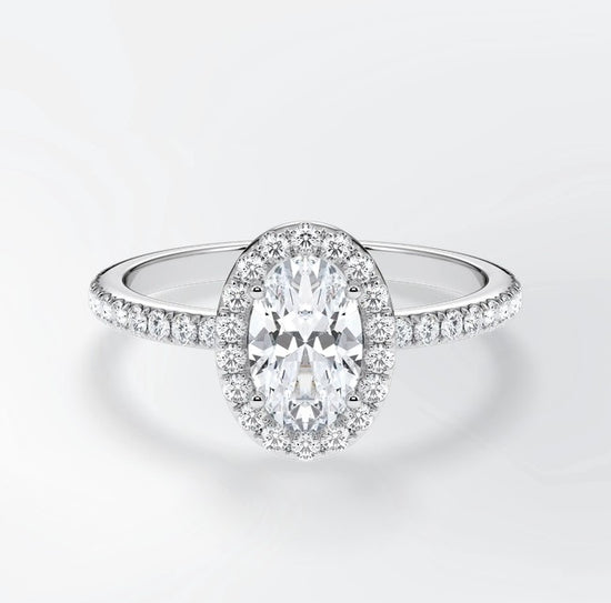 Verlobungsring Platin 950 mit Diamanten I DOLCE OVAL PAVE
