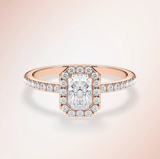 Verlobungsring Rosegold 585 mit Diamanten I DOLCE RADIANT PAVE