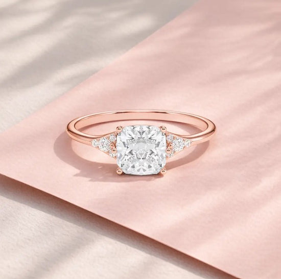 Verlobungsring Rosegold 585 mit Diamanten I FIONA CUSHION