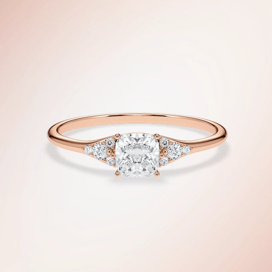 Verlobungsring Rosegold 585 mit Diamanten I FIONA CUSHION