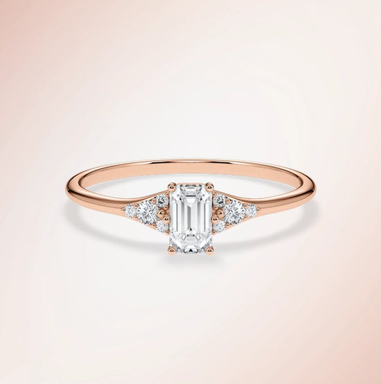 Verlobungsring Rosegold 585 mit Diamanten I FIONA EMERALD