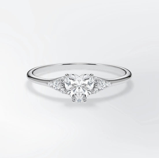 Verlobungsring Weißgold 585 mit Diamanten I FIONA HERZ