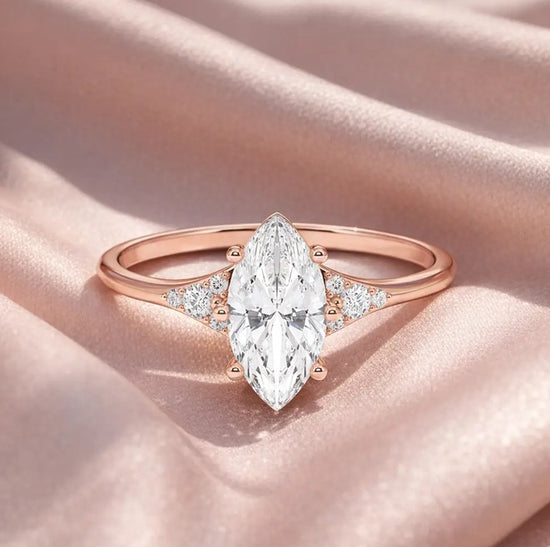 Verlobungsring Rosegold 585 mit Diamanten I FIONA MARQUISE