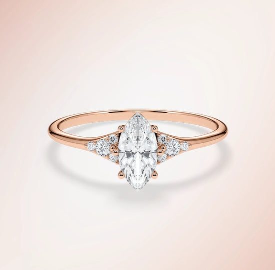 Verlobungsring Rosegold 585 mit Diamanten I FIONA MARQUISE