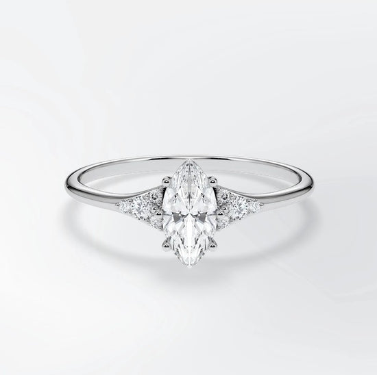 Verlobungsring Weißgold 585 mit Diamanten I FIONA MARQUISE