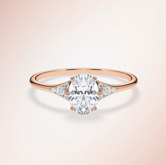 Verlobungsring Rosegold 585 mit Diamanten I FIONA OVAL