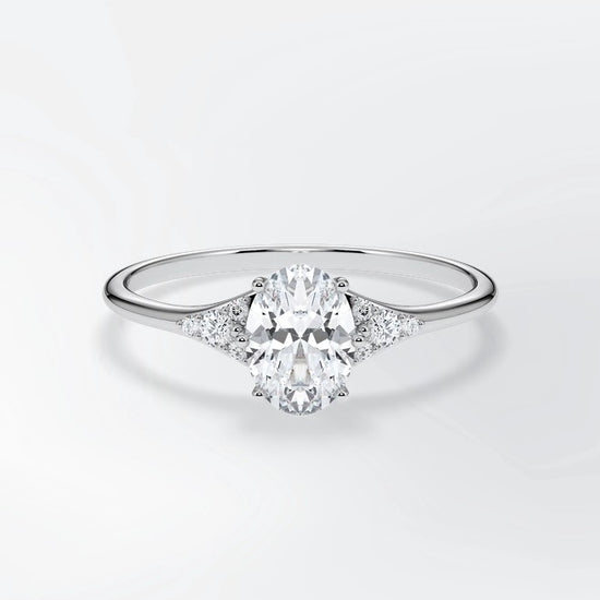 Verlobungsring Weißgold 585 mit Diamanten I FIONA OVAL
