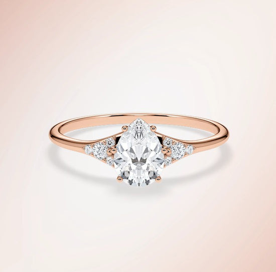 Verlobungsring Rosegold 585 mit Diamanten I FIONA TROPFEN