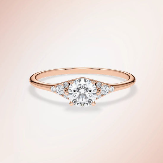 Verlobungsring Rosegold 585 mit Diamanten I FIONA