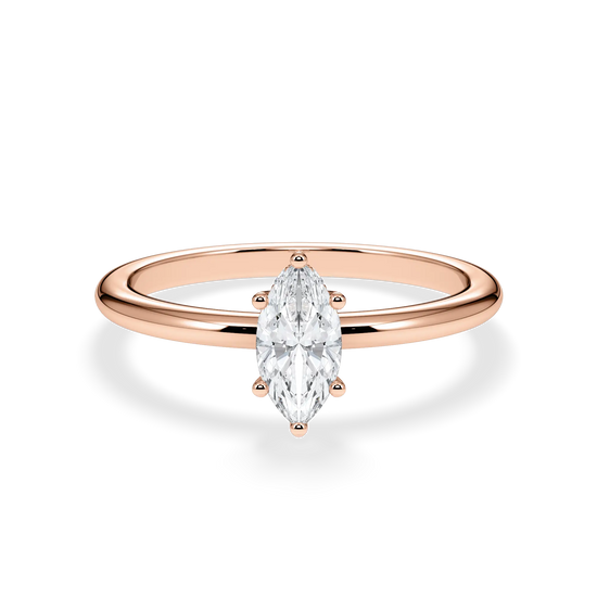 Verlobungsring Rosegold 585 mit Diamanten I MARQUISE