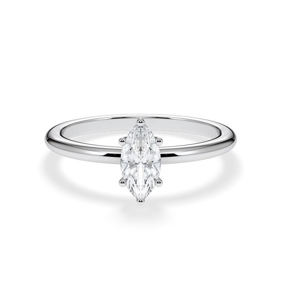 Verlobungsring Weißgold 585 mit Diamanten I MARQUISE