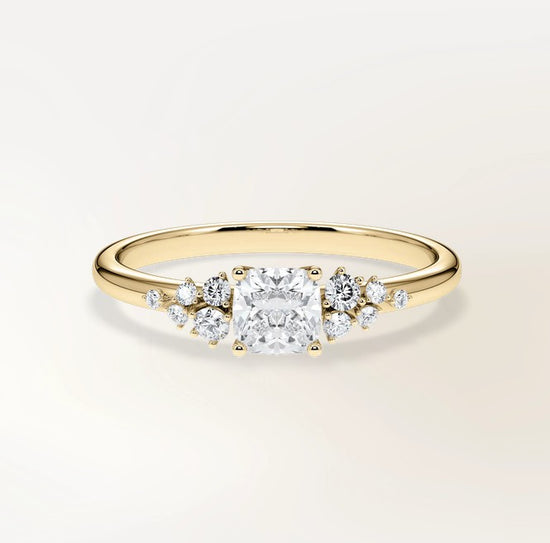 Verlobungsring Gelbgold 585 mit Diamanten I MIRA CUSHION