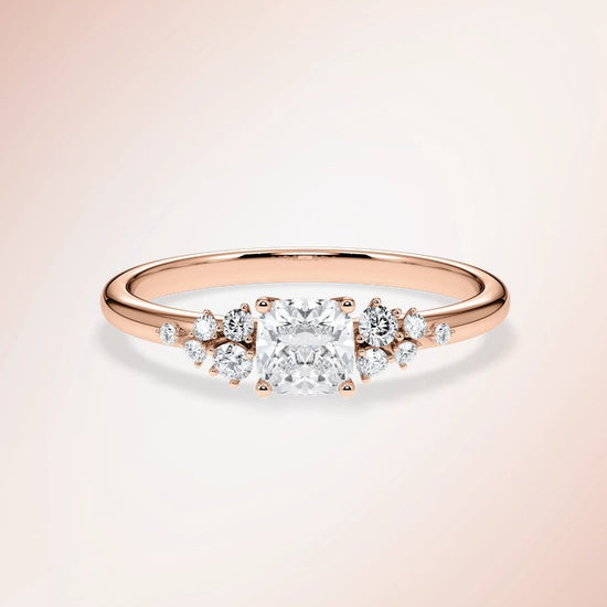 Verlobungsring Rosegold 585 mit Diamanten I MIRA CUSHION