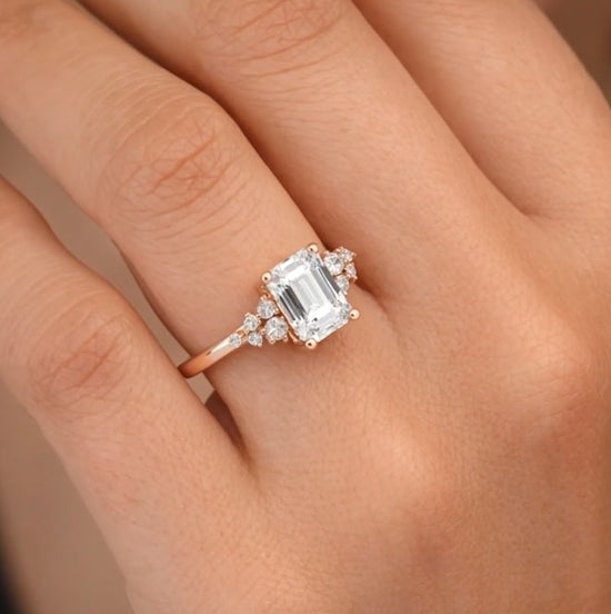 Verlobungsring Rosegold 585 mit Diamanten I MIRA EMERALD
