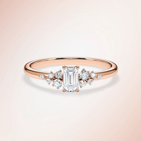 Verlobungsring Rosegold 585 mit Diamanten I MIRA EMERALD