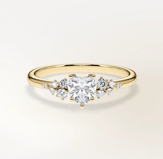 Verlobungsring Gelbgold 585 mit Diamanten I MIRA HERZ