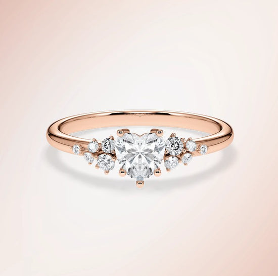 Verlobungsring Rosegold 585 mit Diamanten I MIRA HERZ