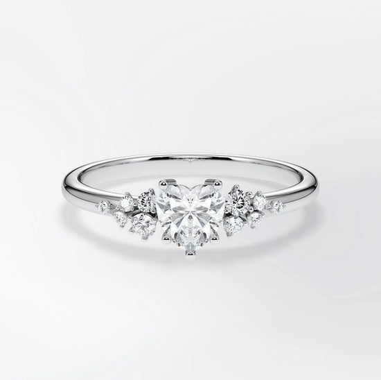 Verlobungsring Platin 950 mit Diamanten I MIRA HERZ