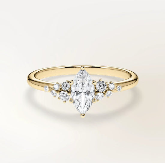 Verlobungsring Gelbgold 585 mit Diamanten I MIRA MARQUISE