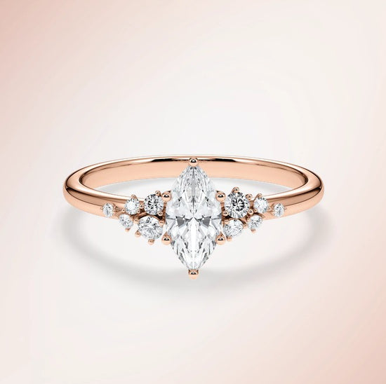 Verlobungsring Rosegold 585 mit Diamanten I MIRA MARQUISE