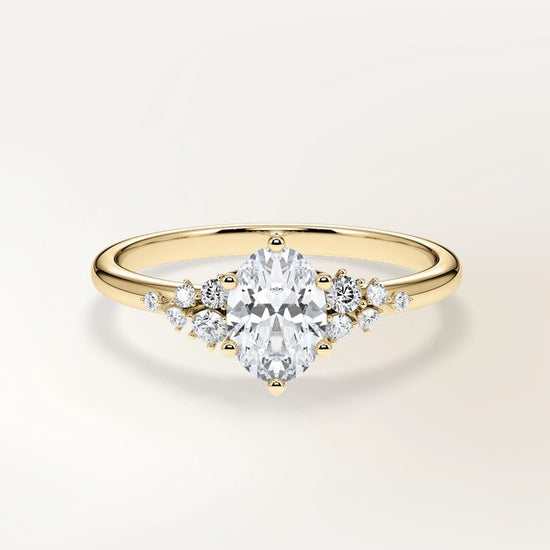 Verlobungsring Gelbgold 585 mit Diamanten I MIRA OVAL
