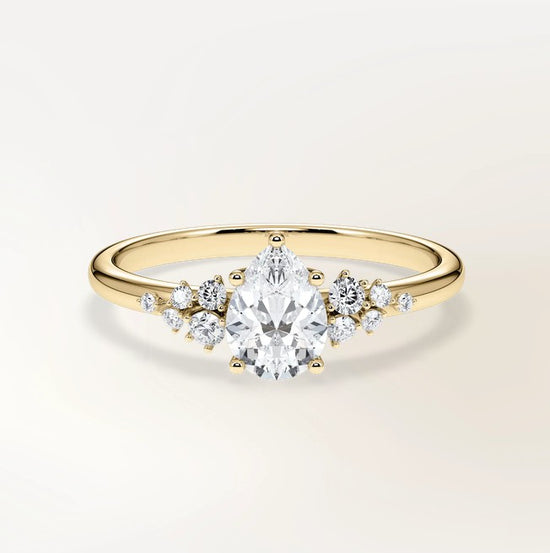 Verlobungsring Gelbgold 585 mit Diamanten I MIRA TROPFEN