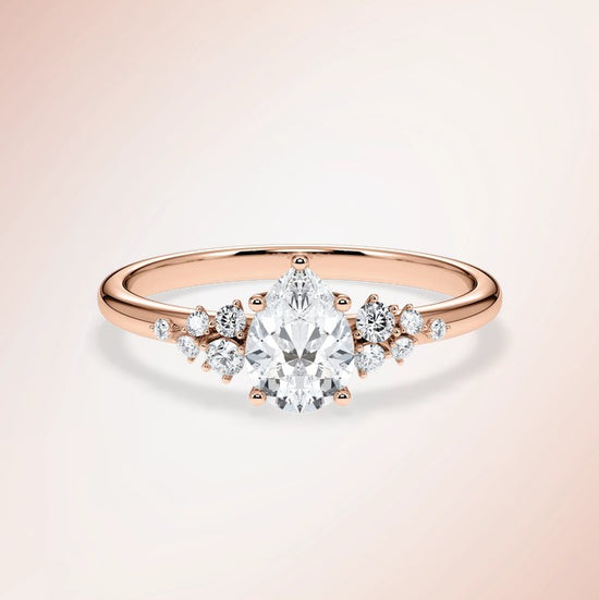 Verlobungsring Rosegold 585 mit Diamanten I MIRA TROPFEN