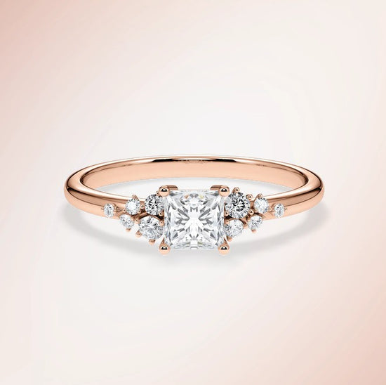 Verlobungsring Rosegold 585 mit Diamanten I MIRA PRINCESS